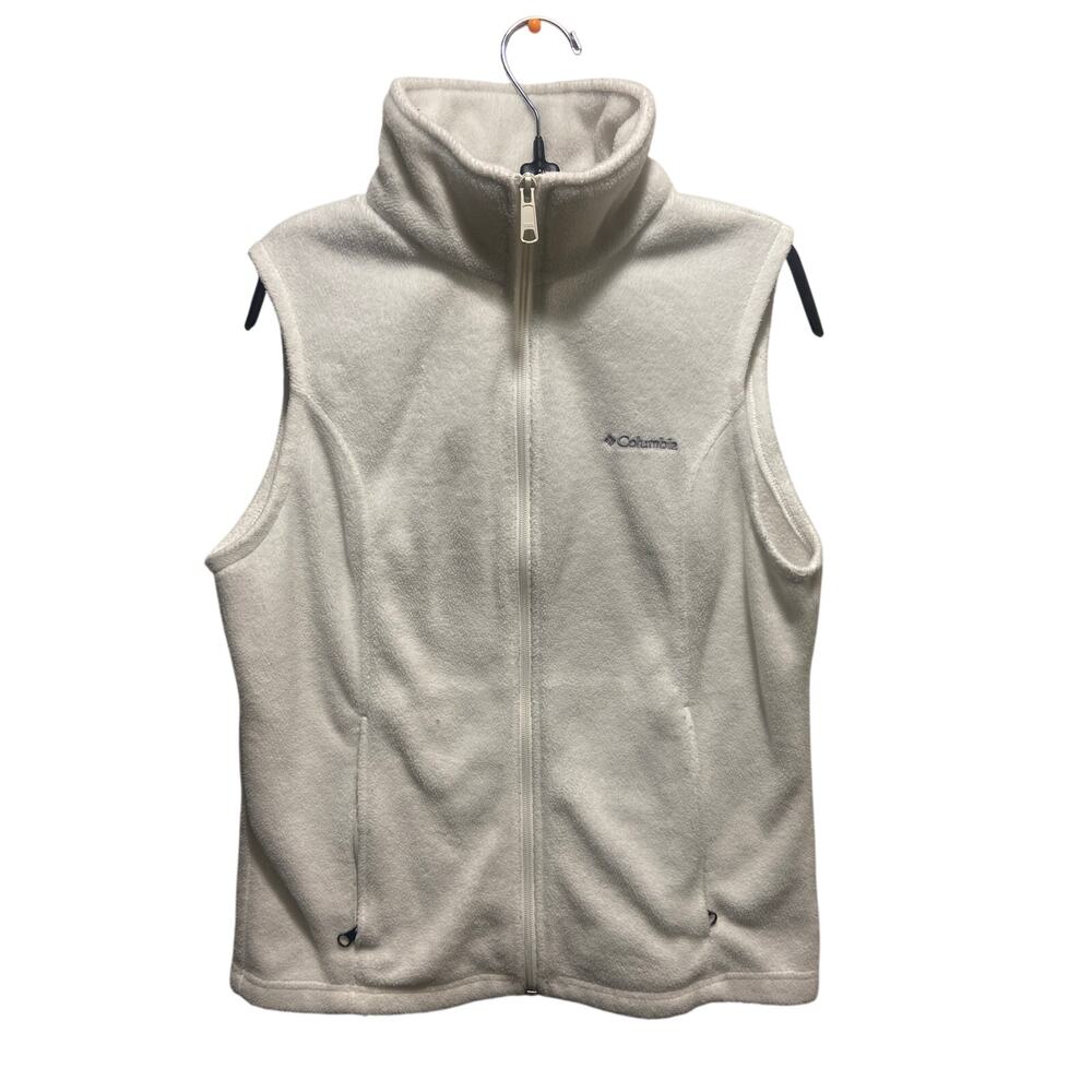 Columbia White Fleece Vest – Size Medium